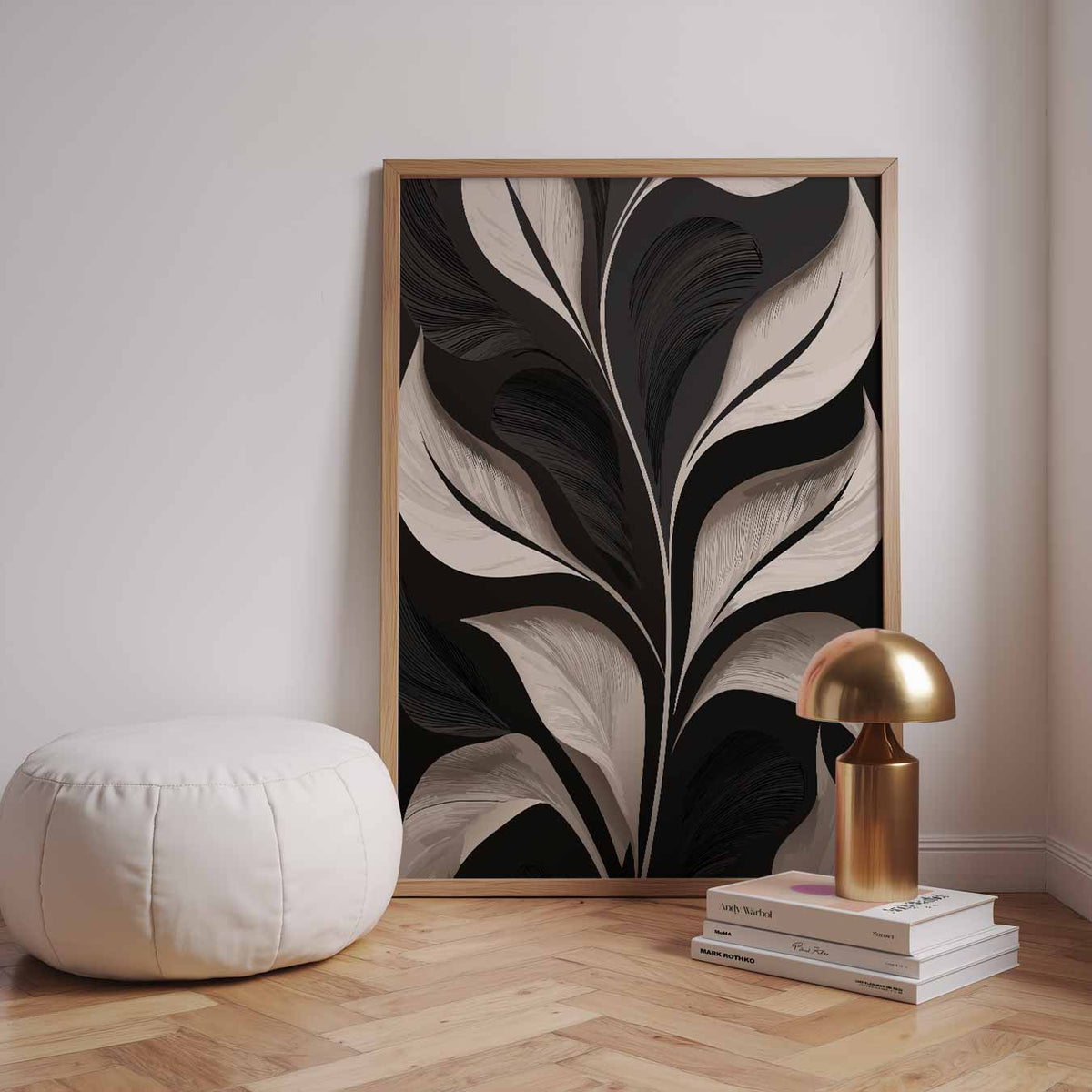 Elegante Botanische Bladeren – staande kleurrijke abstracte wanddecoratie van WallArtistic