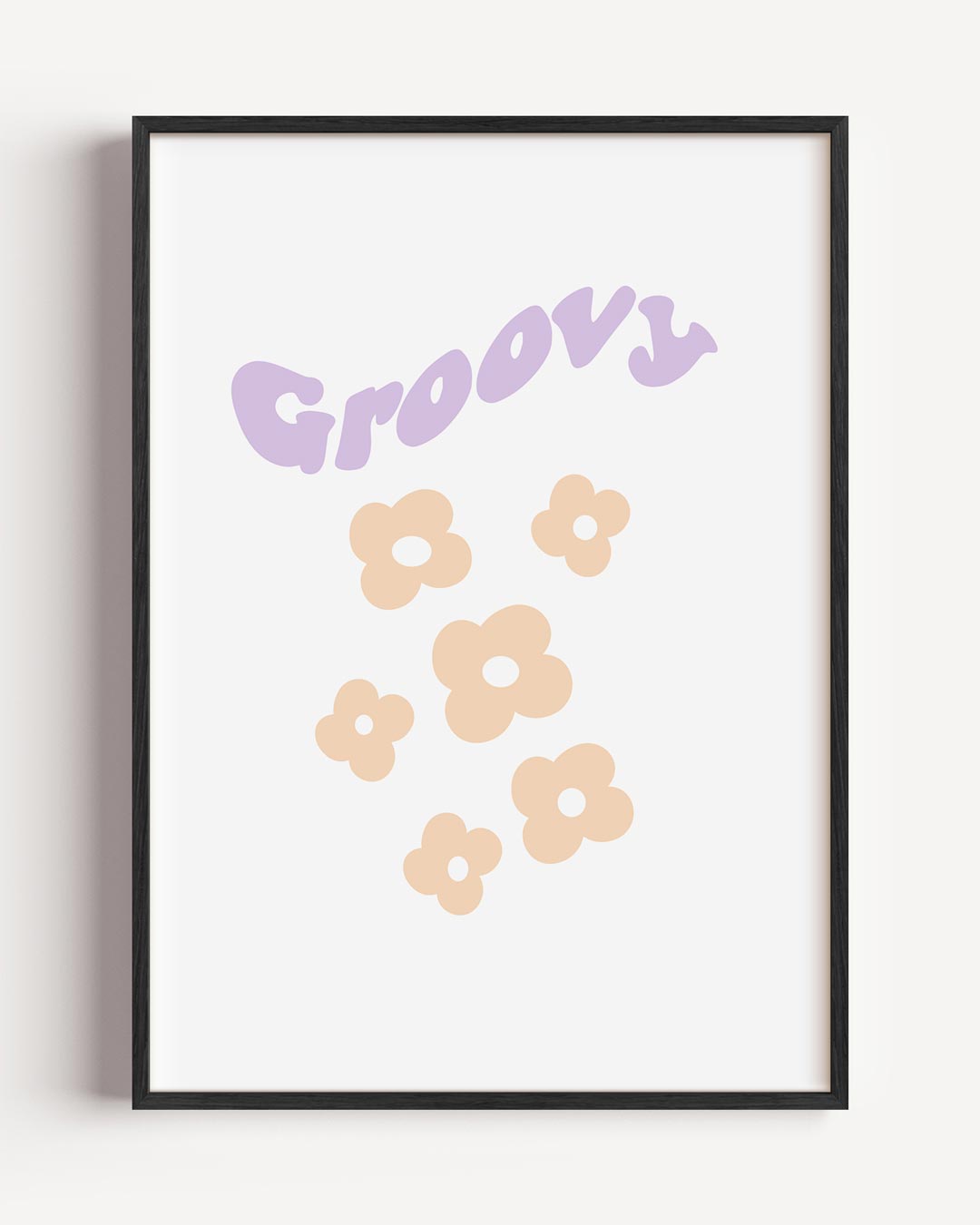 Groovy Bloemenposter – moderne portret poster als wanddecoratie