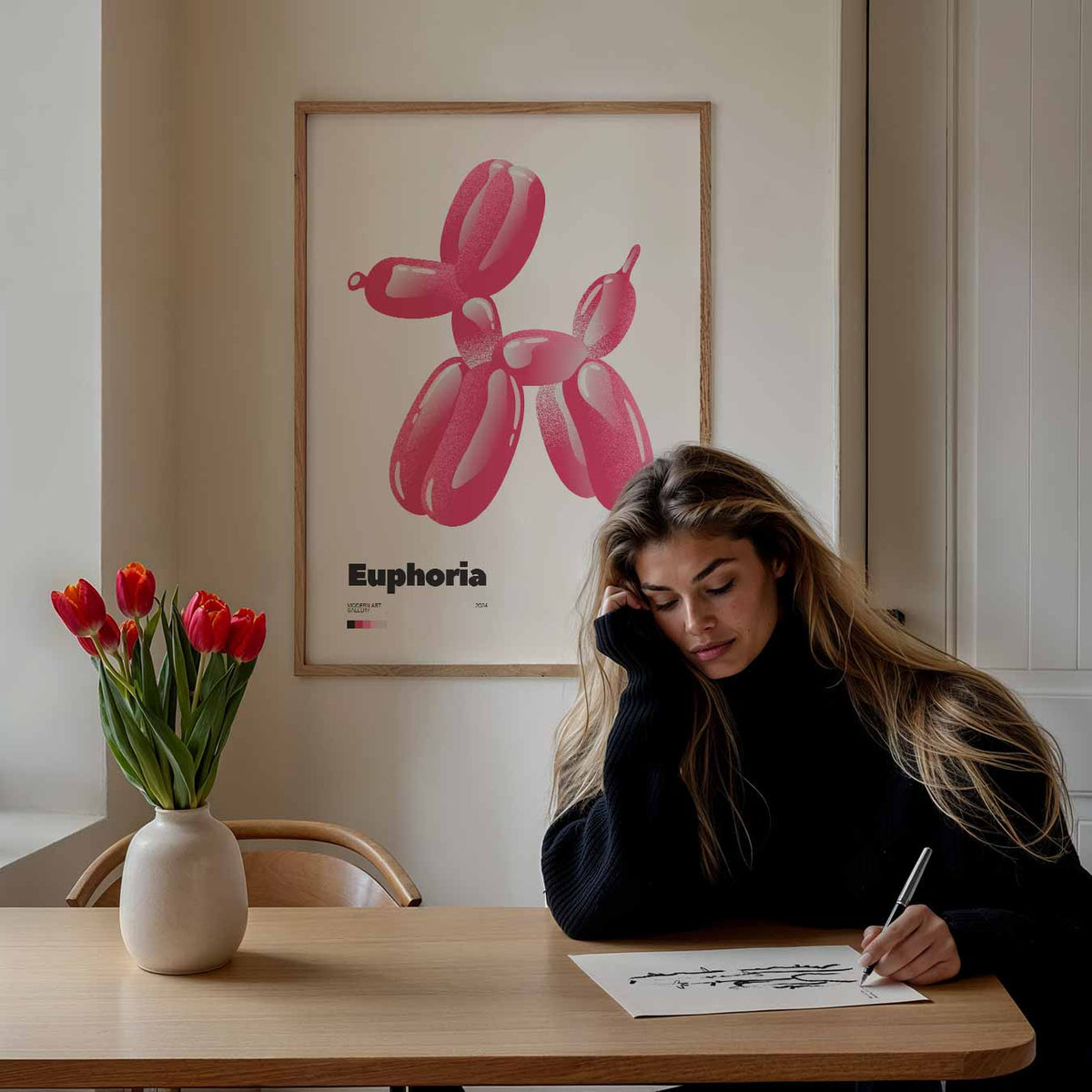 Balloon Hondje – Popart poster als moderne urban wanddecoratie