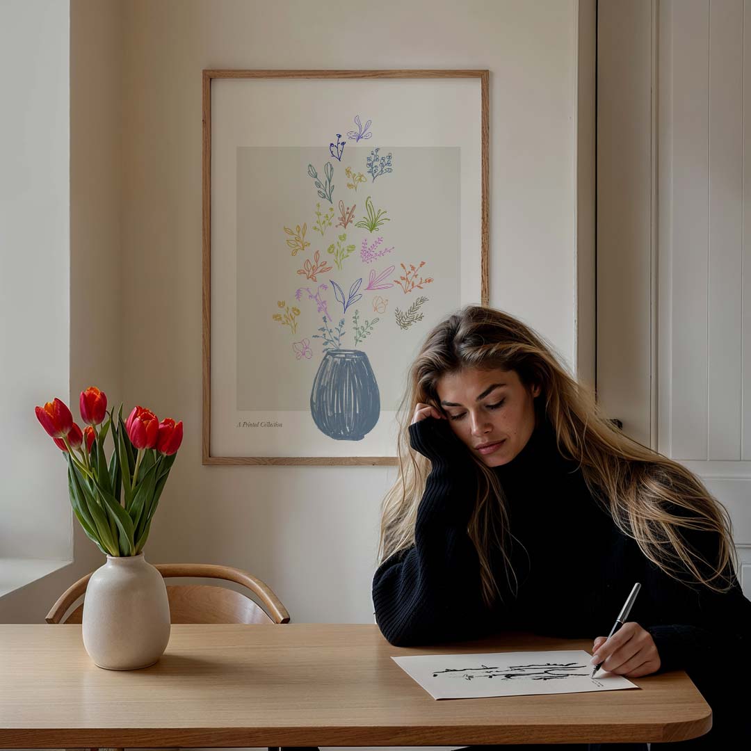 Bloemenpracht Illustratie – bloemen poster in staand formaat