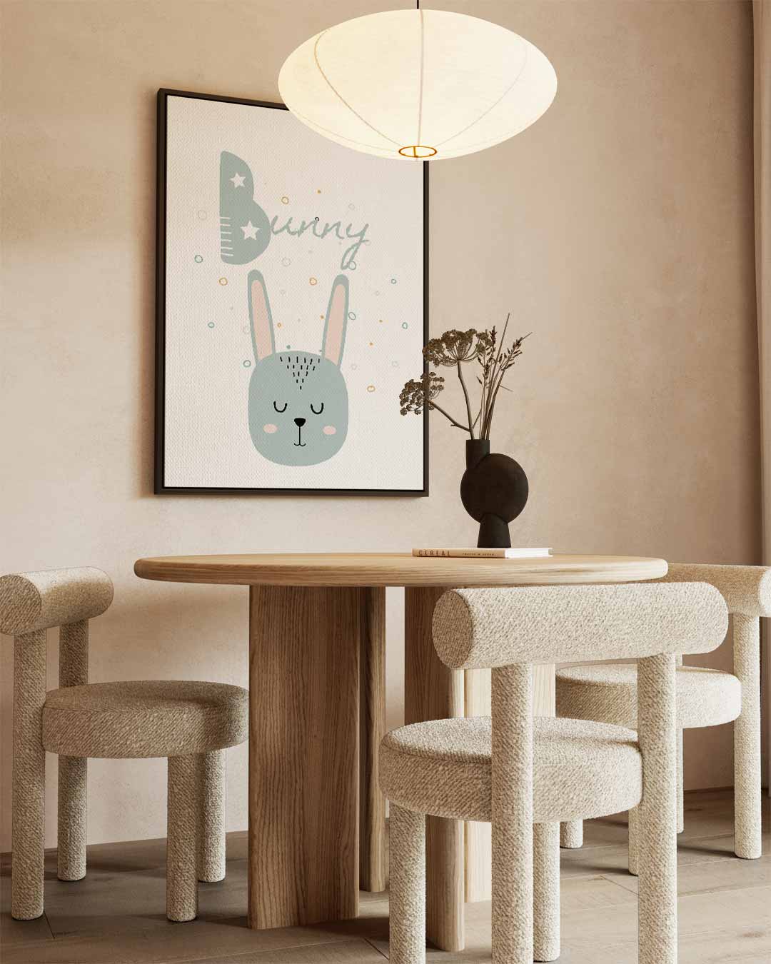 Dromerige Konijn Illustratie – staand kunstwerk voor modern interieur