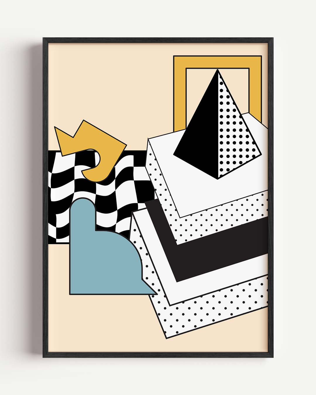 Moderne Geometrische Vormposter – kleurrijke abstracte portret poster als wanddecoratie