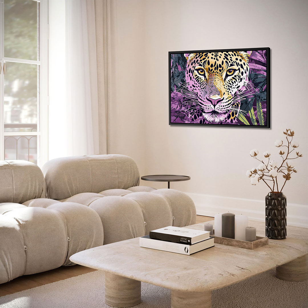 Levendige luipaard portret – Dieren kunstwerk – alternatieve weergave van het kunstwerk