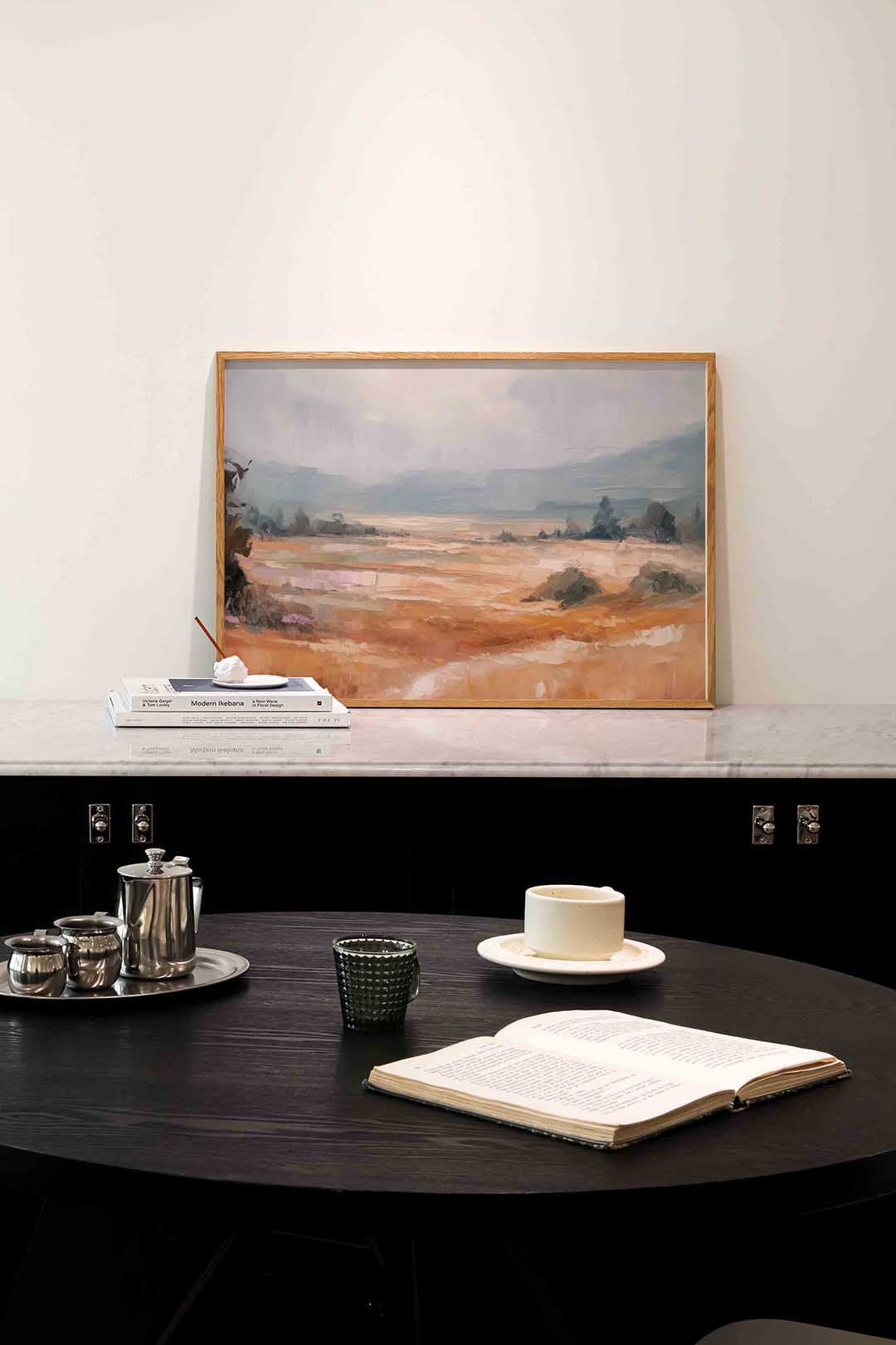Landschap met heuvels – abstracte poster in liggend formaat