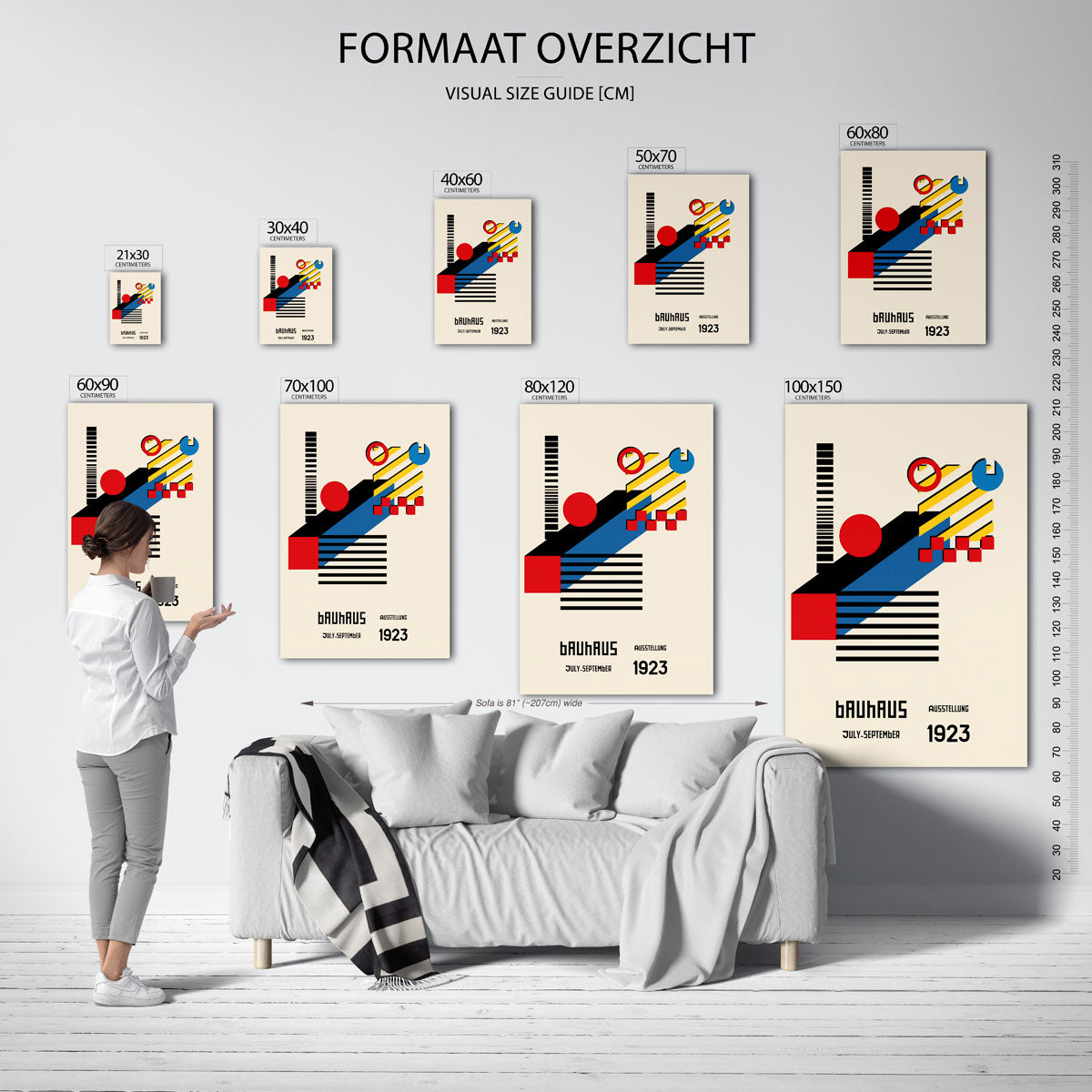 Vormen en vlakkenspel – geometrische poster in Bauhaus-stijl van WallArtistic