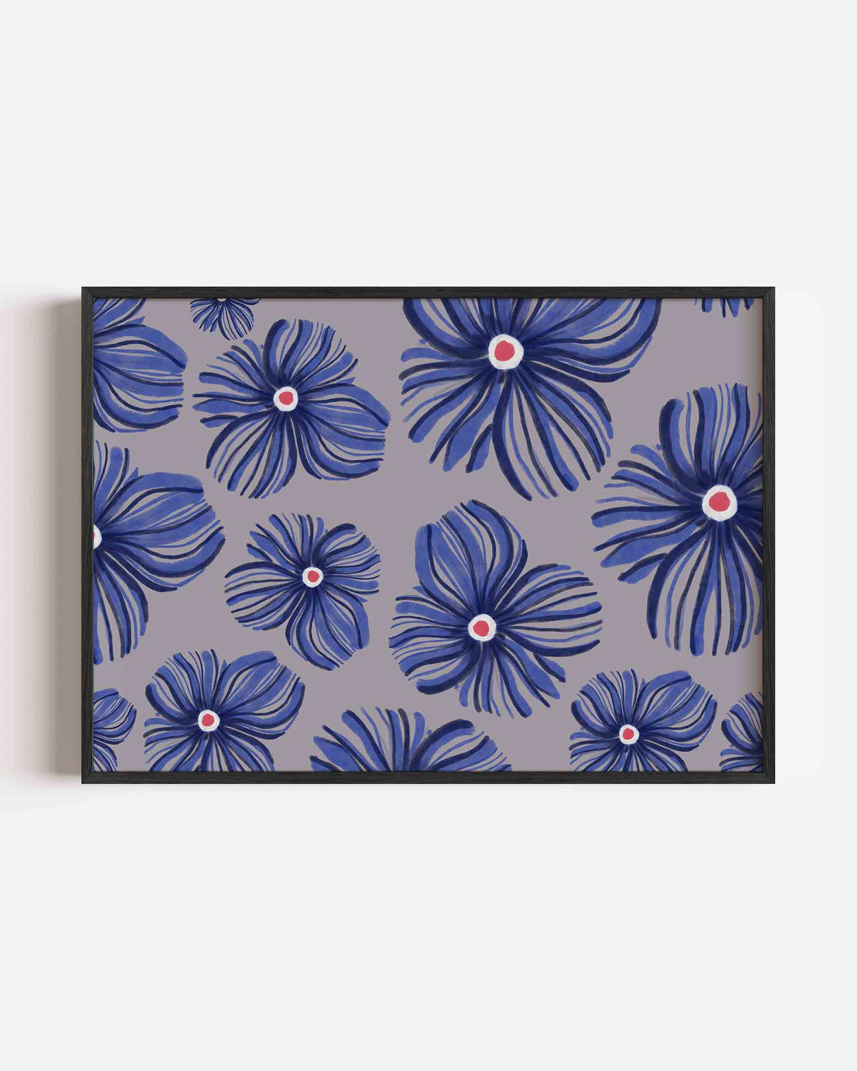 Blauwe bloemen – bloemen landscape poster als wanddecoratie