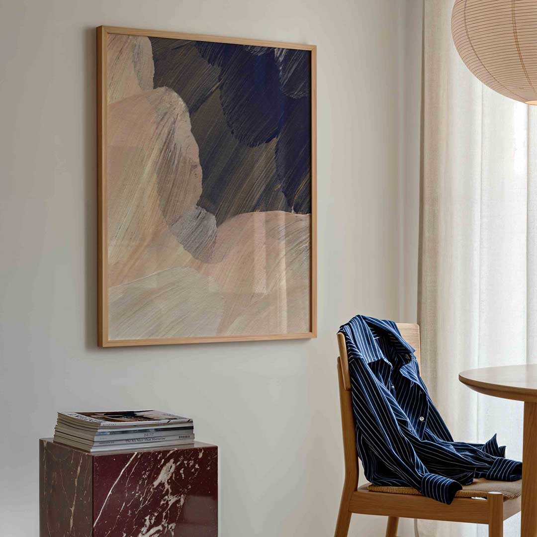 Abstracte penseelstreken – artistieke poster in staand formaat