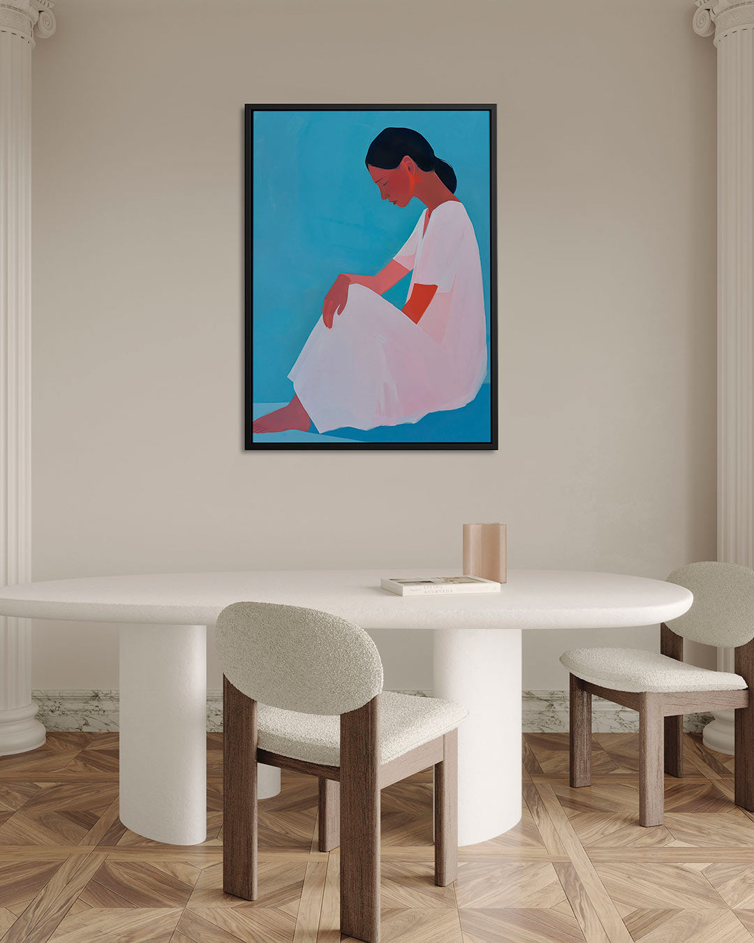 Zittende vrouw – staand wanddecoratie kunstwerk