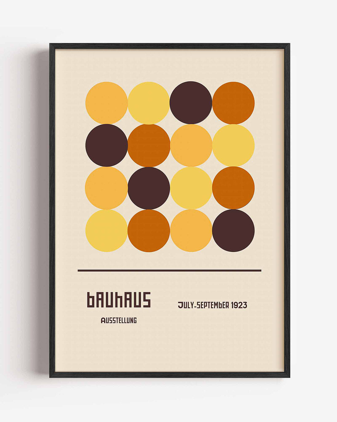 Cirkelpatroon en tekst – staande Bauhaus poster als wanddecoratie