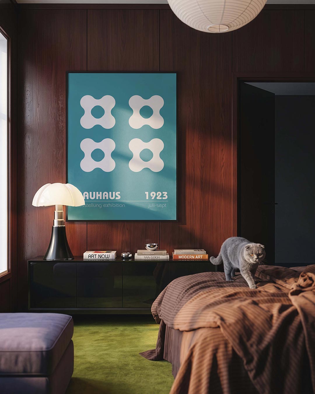 Vorm en herhaling – geometrische Bauhaus poster in staand formaat