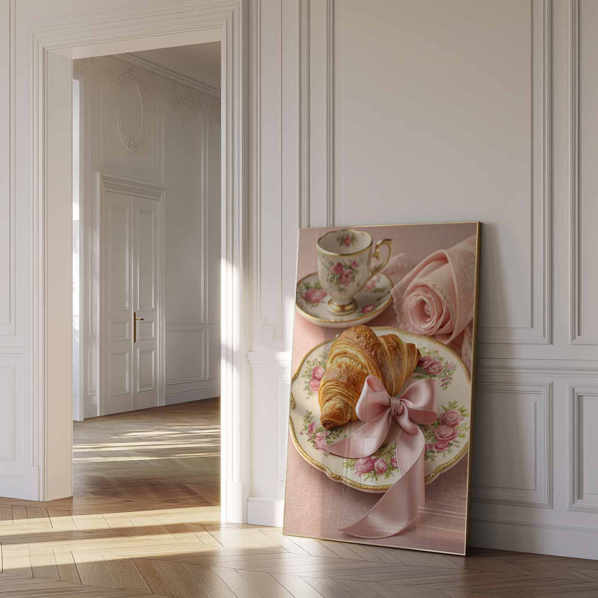 Elegante Rozen Ontbijtposter – paas poster als vrolijke staande wanddecoratie