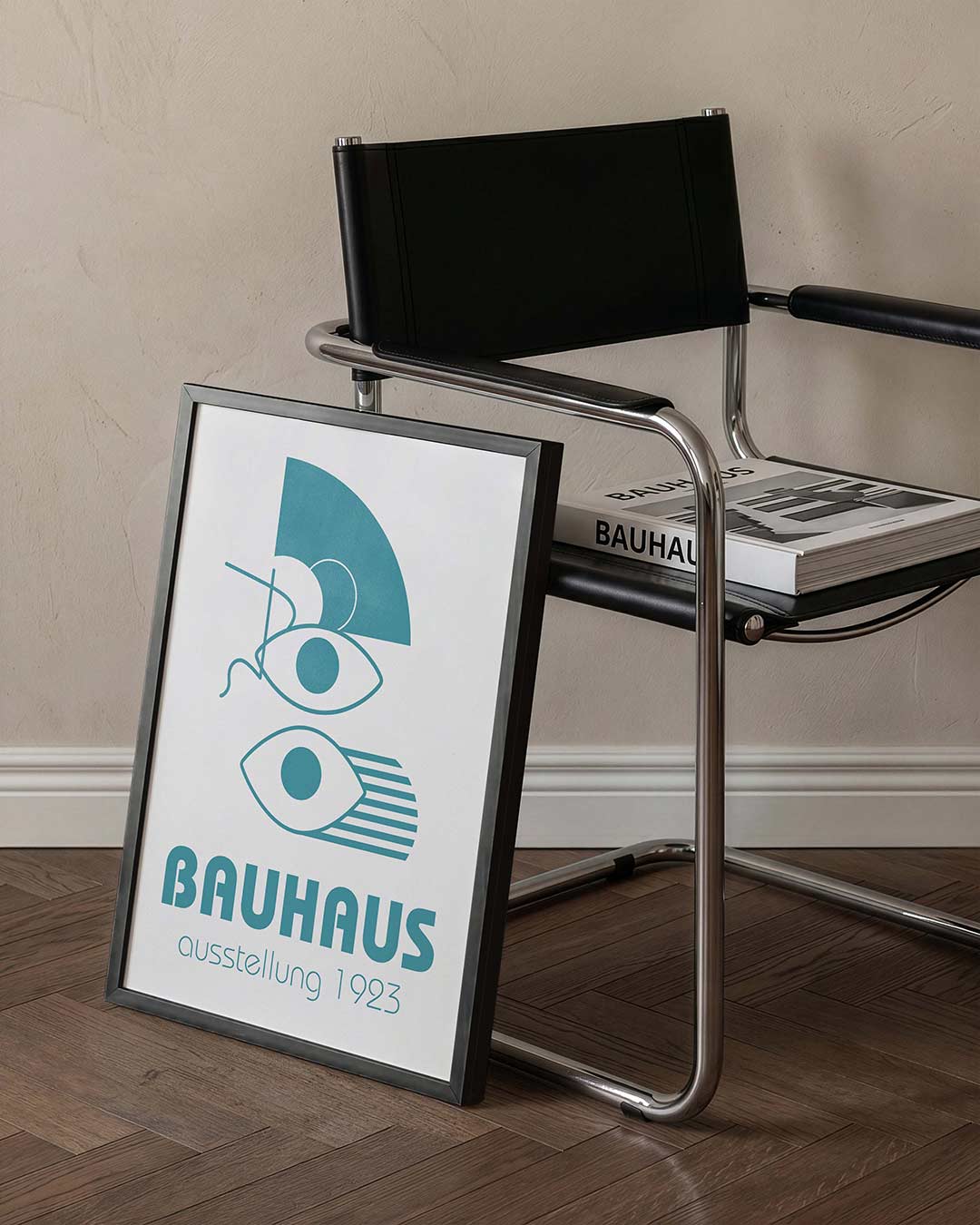 Vormen en ogen – staande Bauhaus poster voor aan de muur