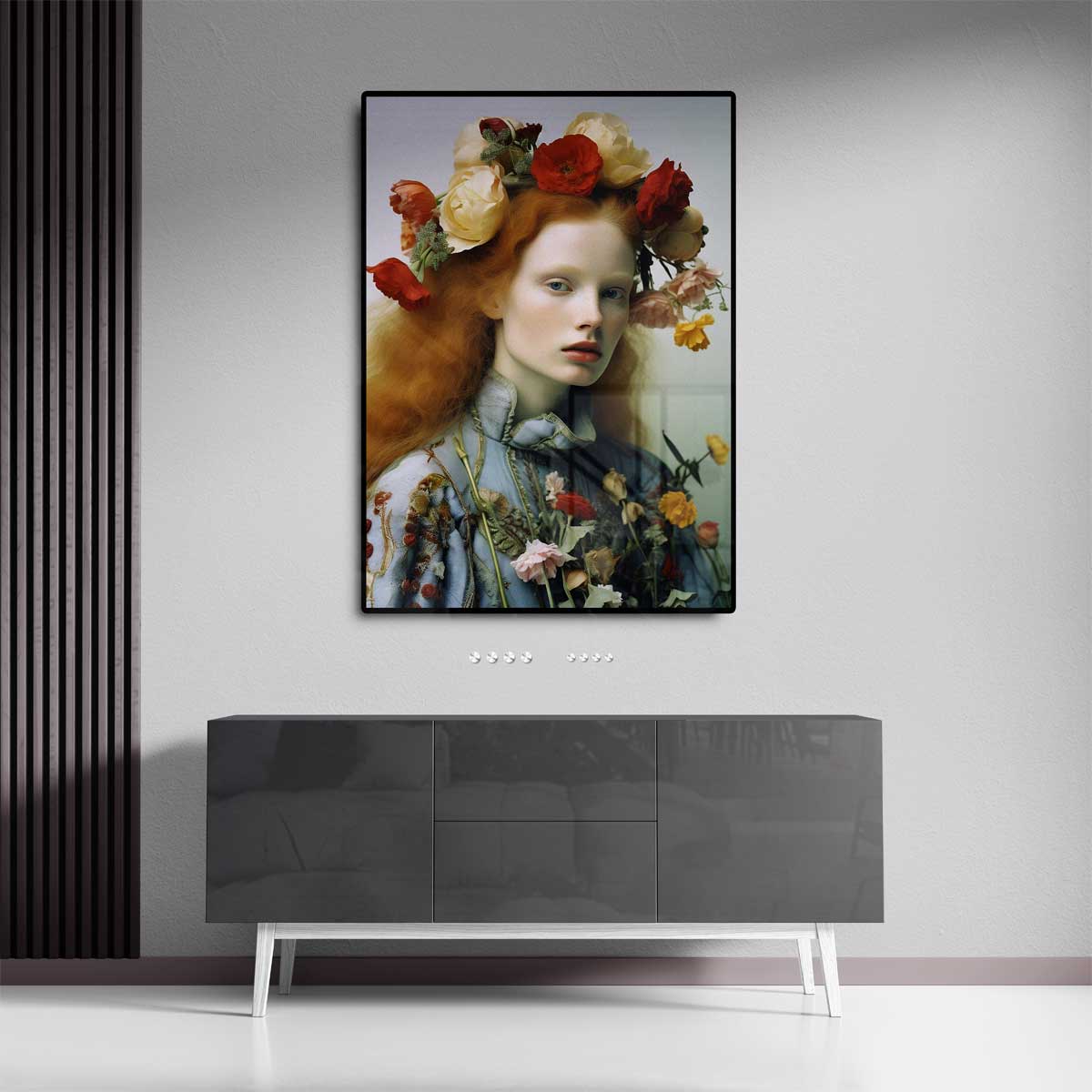 Bloemenpracht in Portret – staande wandkunst voor woonkamer of interieur