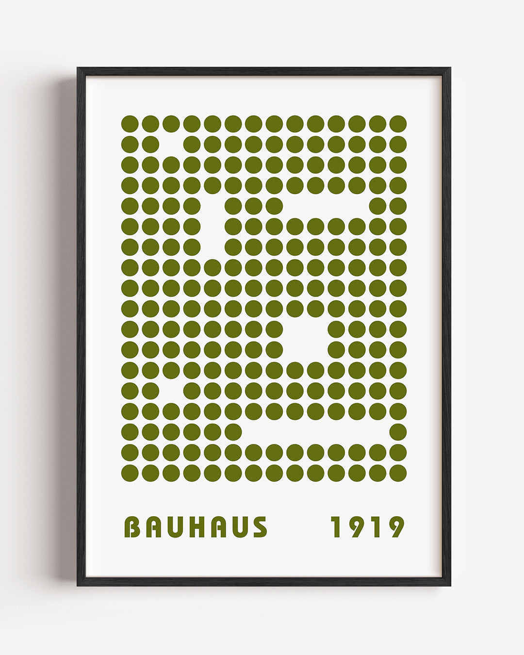 Puntpatroon en typografie – staande Bauhaus poster als wanddecoratie
