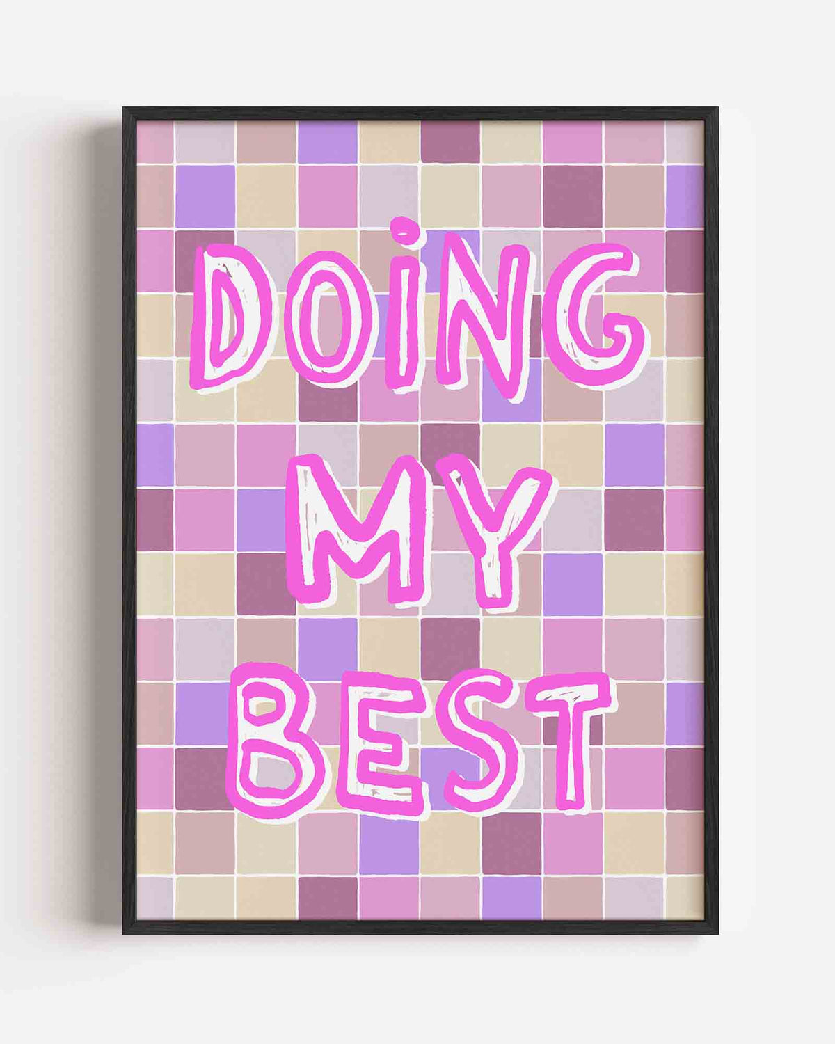 Doing my best – kleurrijke illustratie portret poster als wanddecoratie