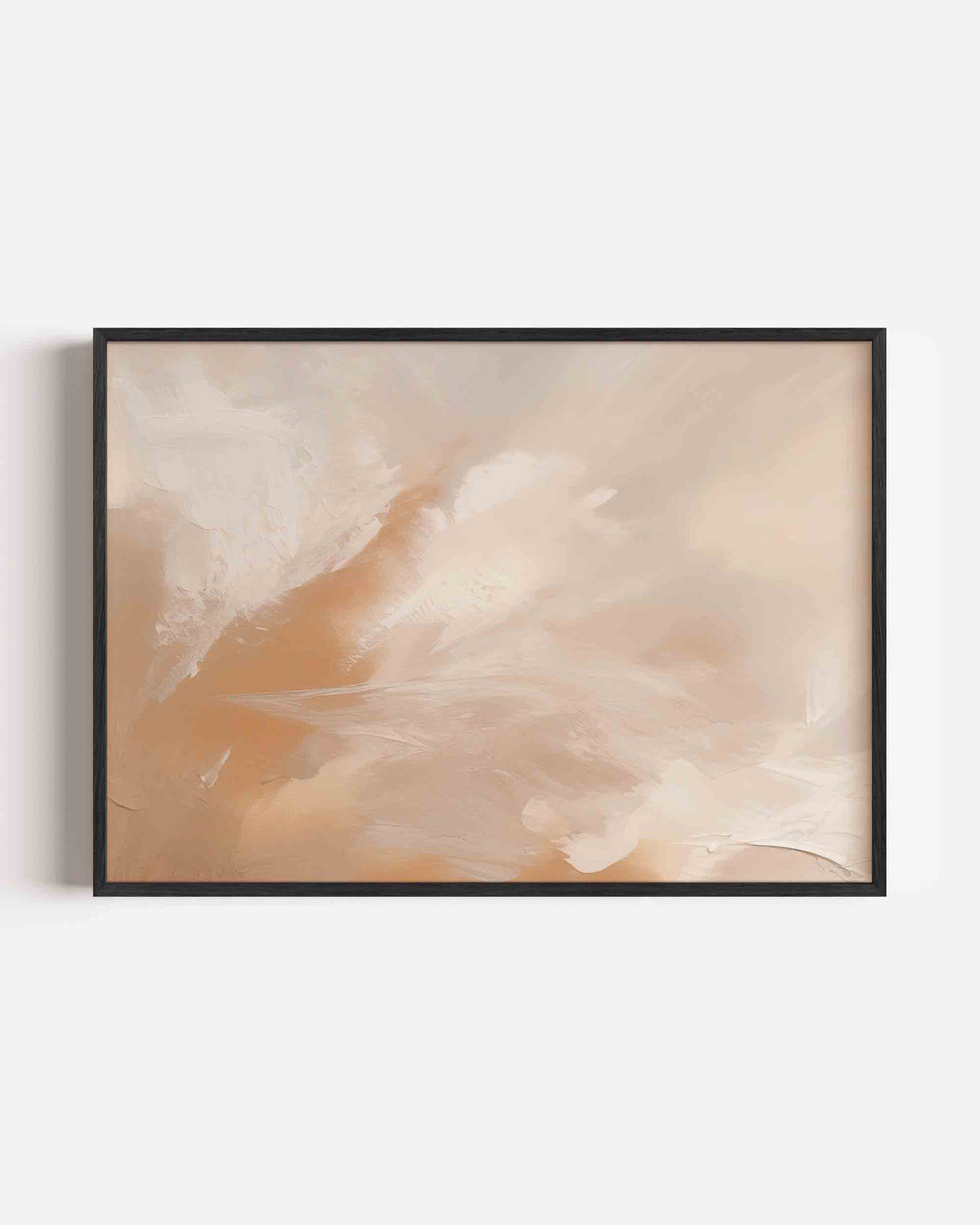 Abstracte beige en witte – kleurrijke abstracte landscape poster als wanddecoratie