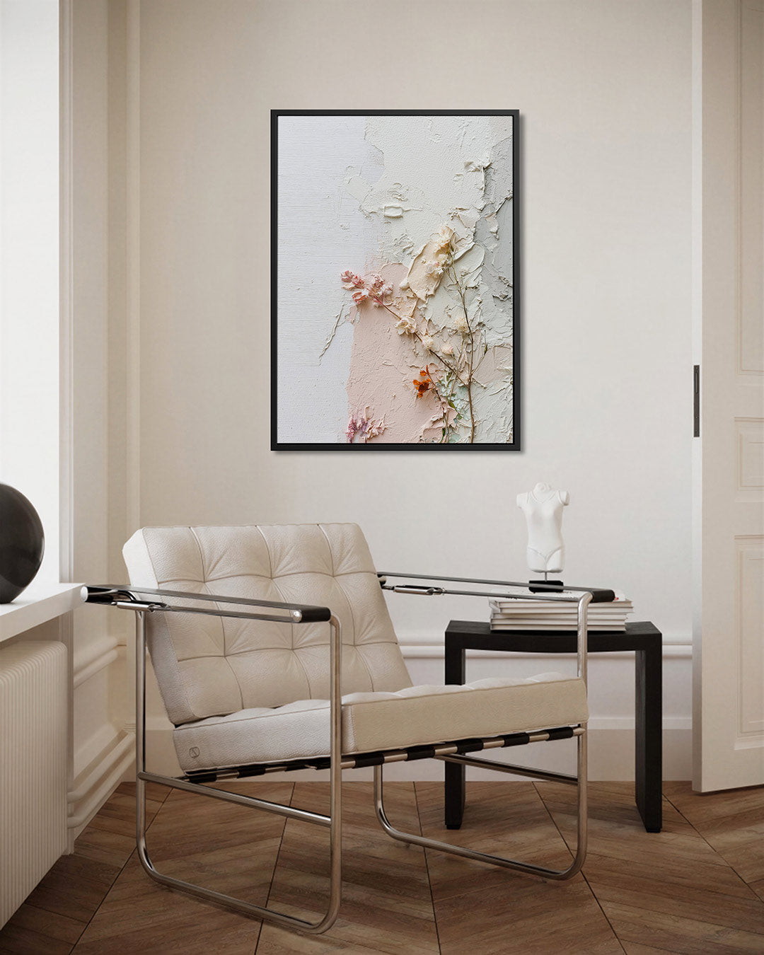 Textuur en bloemen – staand wanddecoratie kunstwerk