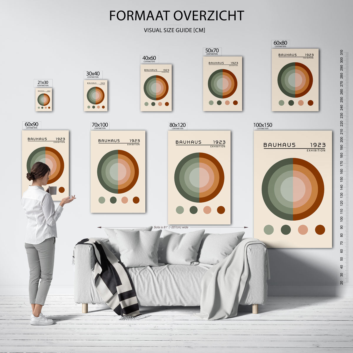 Cirkelvormen en kleuren – geometrische poster in Bauhaus-stijl van WallArtistic