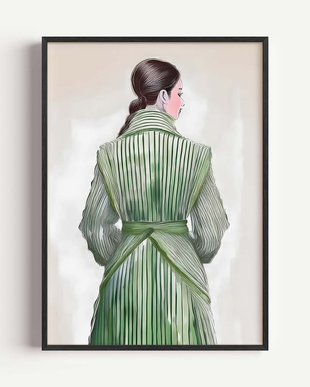 Elegante Groene Damesposter – zomer portret poster als wanddecoratie