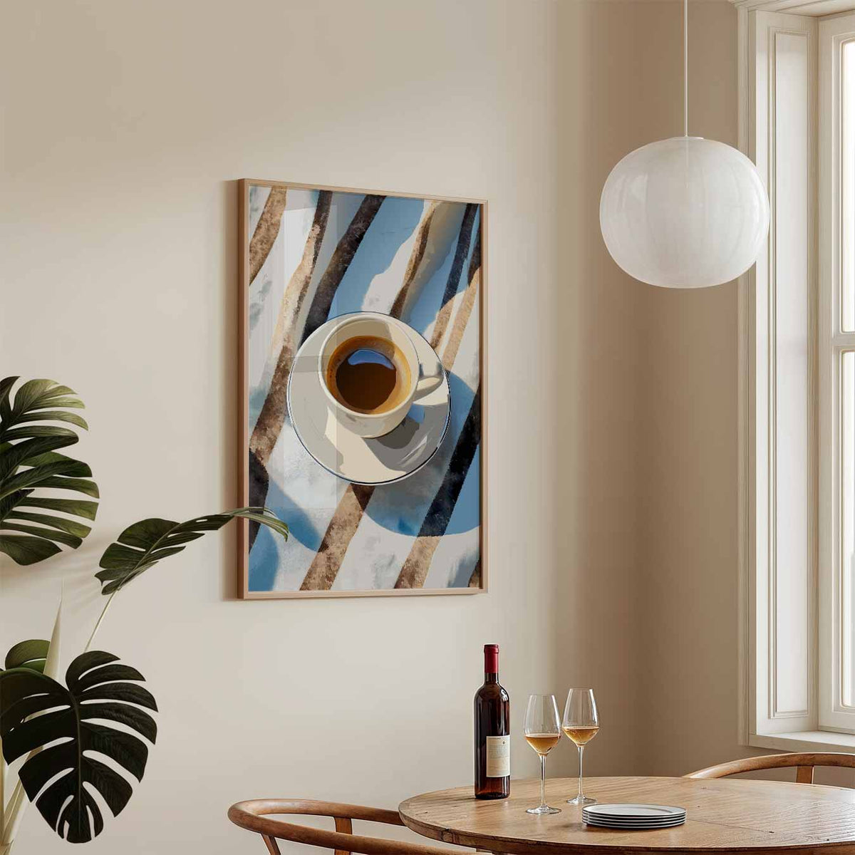 Zomerse Koffie Momenten – keukenposter in staand formaat