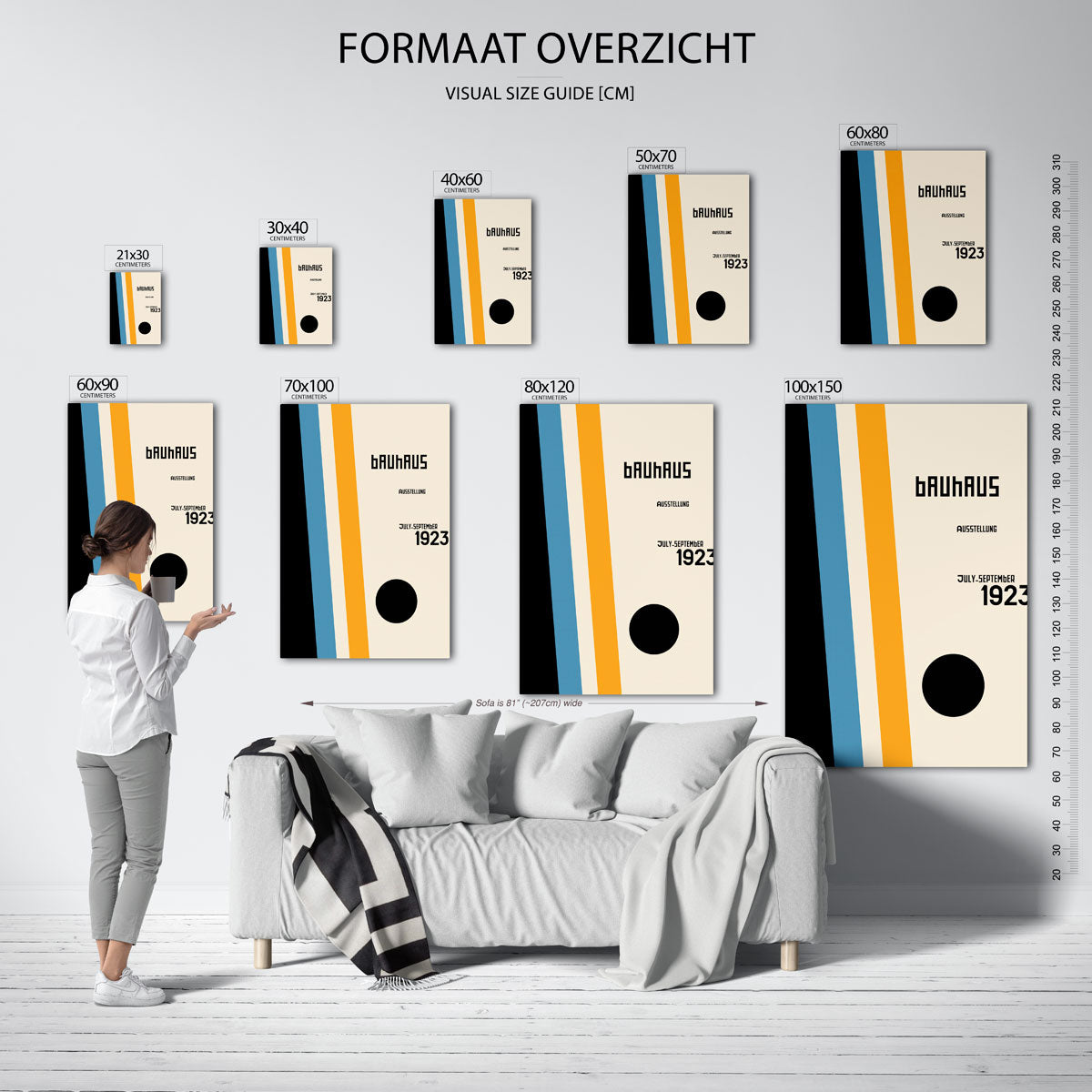 Vorm en kleurvlakken – geometrische poster in Bauhaus-stijl van WallArtistic