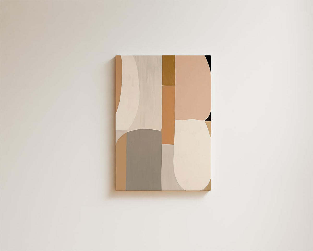 Zachte Aardetinten Abstractie – portret kunstwerk als wanddecoratie, afbeelding 15