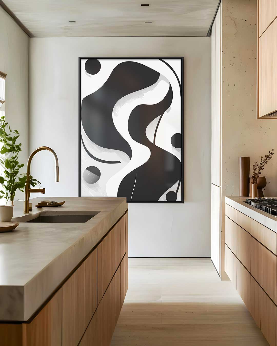 Modern Abstracte Vormen – dibond wanddecoratie in staand formaat