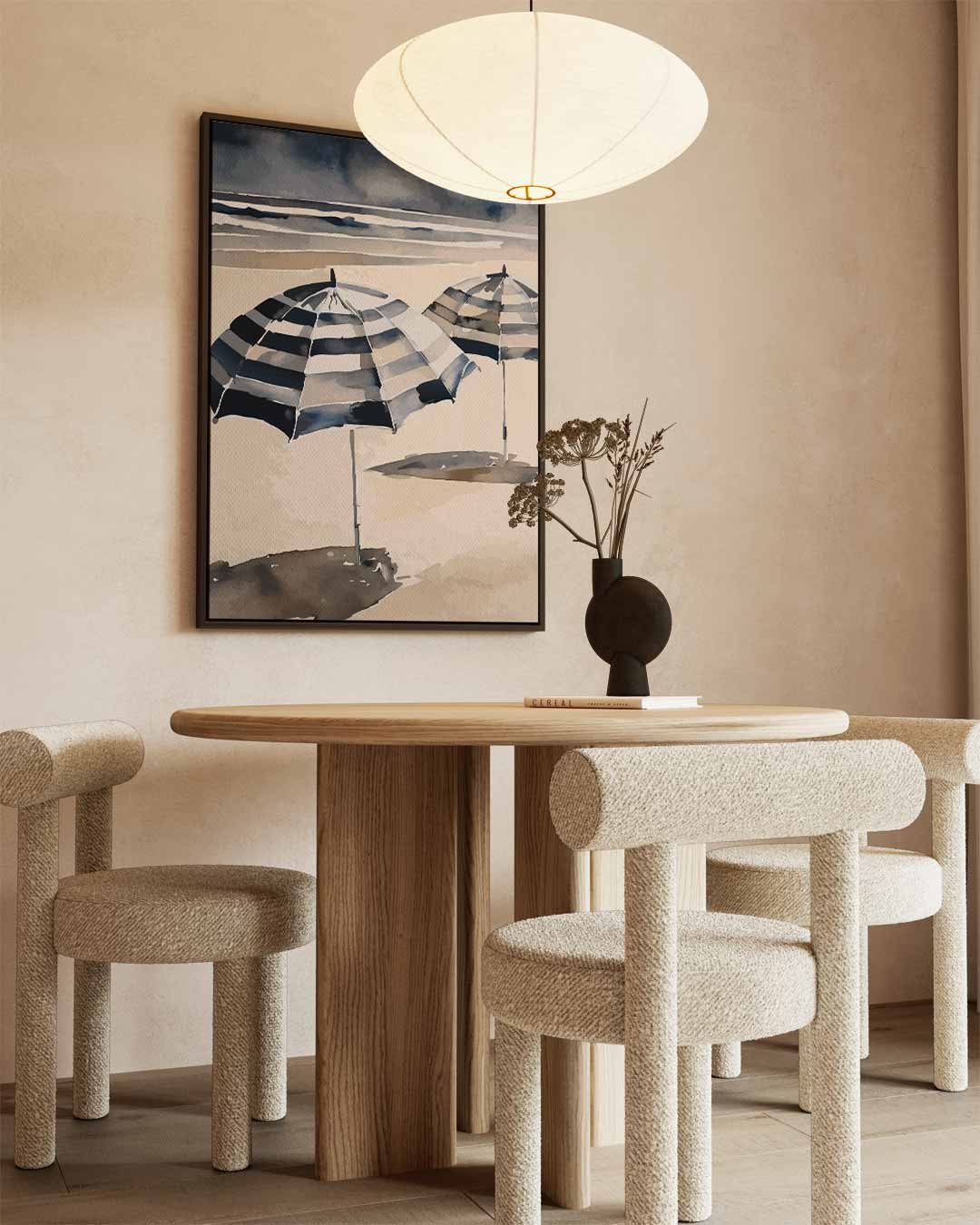 Strandparaplu Paradijs – staand kunstwerk voor modern interieur