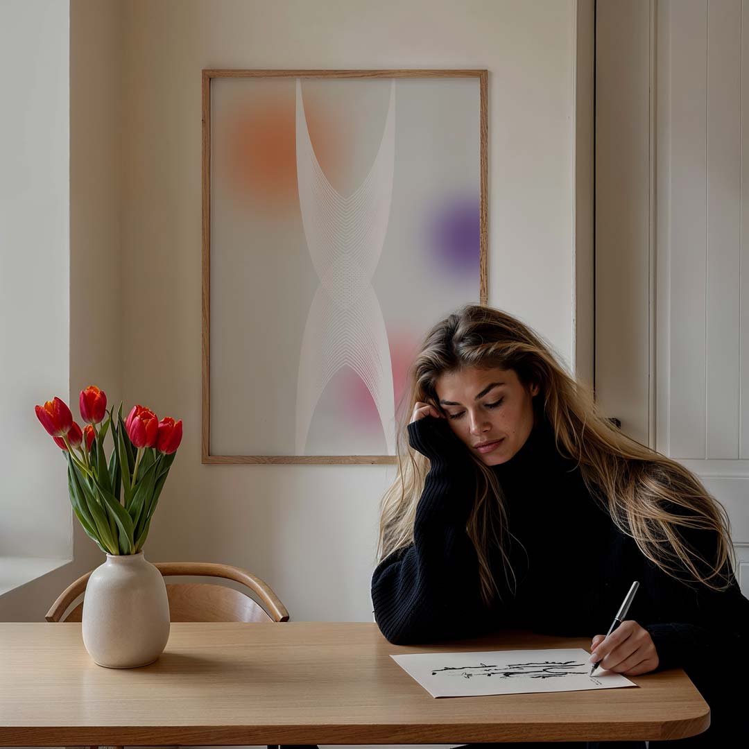 Abstracte Kleurenexplosie – staande muurposter met kleurrijke abstracte vormen
