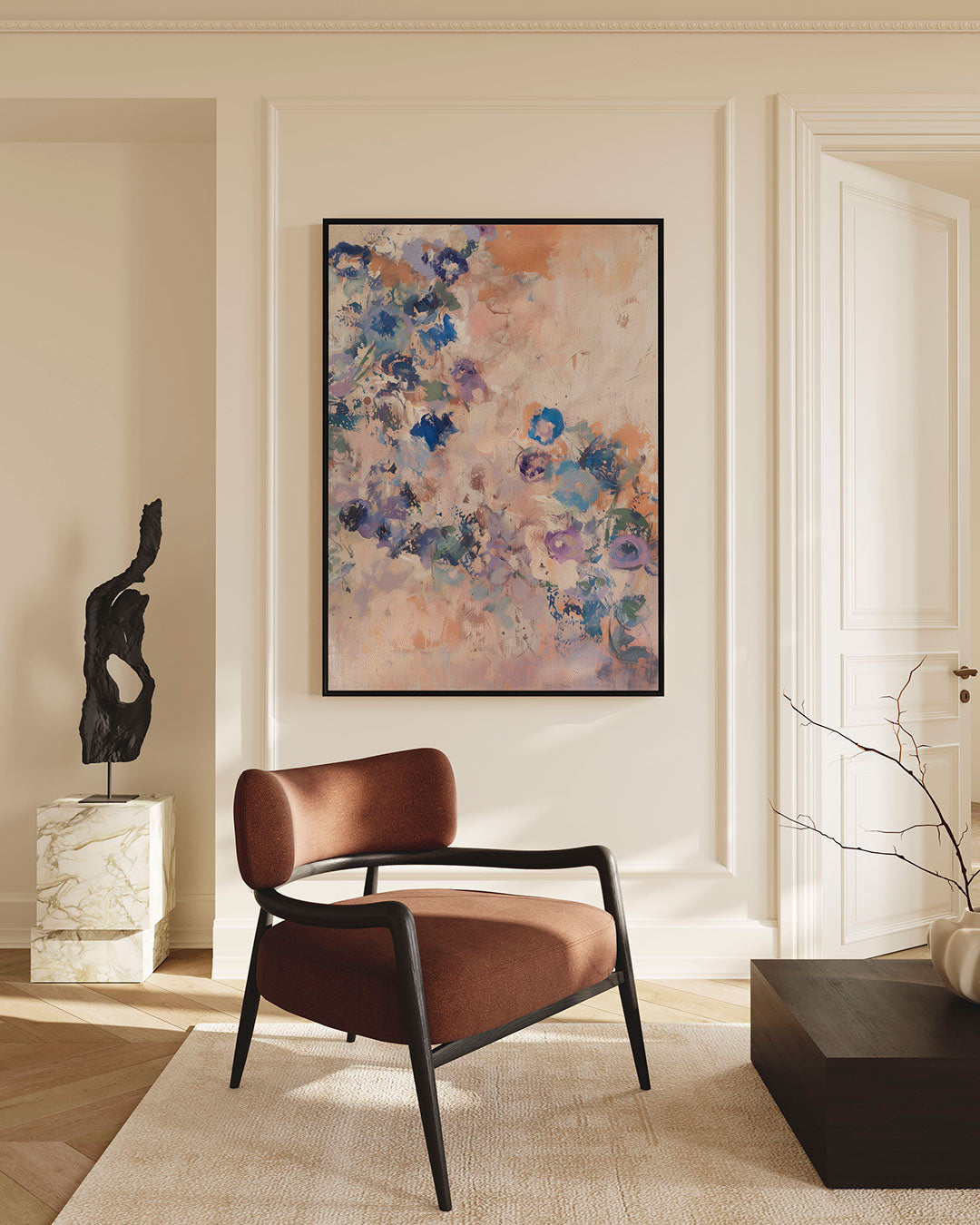 Kleurrijke bloemenexplosie – staande wanddecoratie