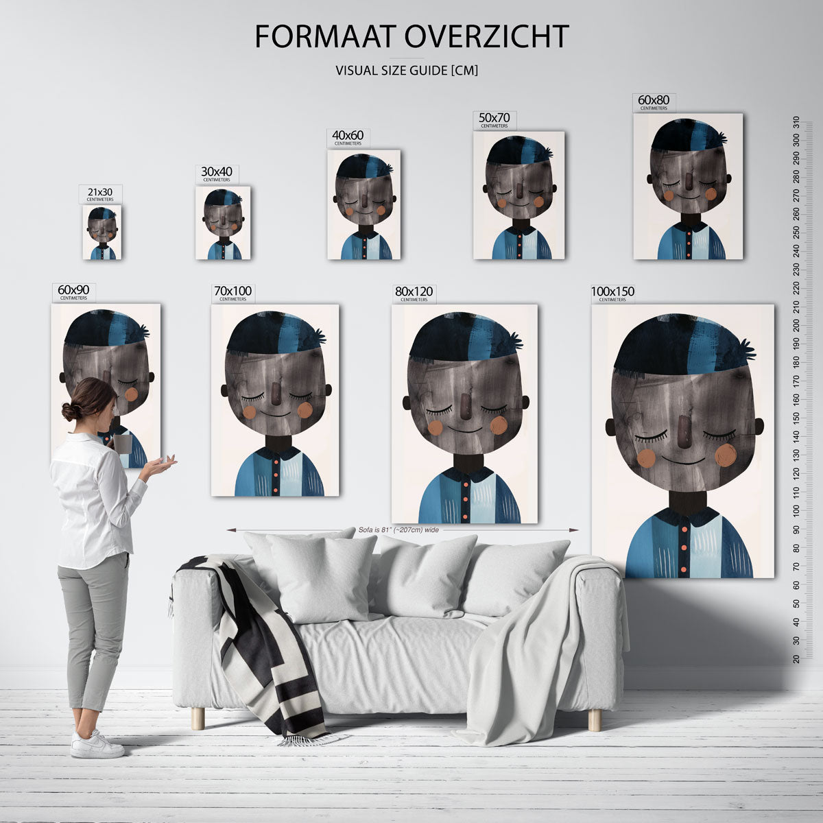 Lachend gezicht – staande muurposter voor de kinderkamer