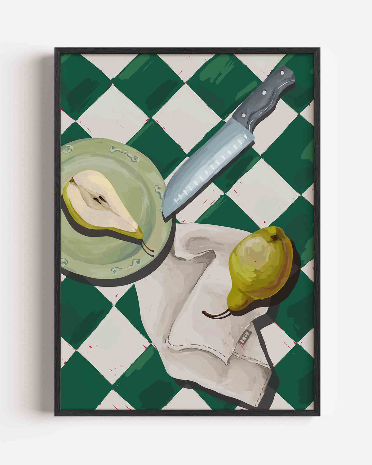 Peer en mes – keuken portret poster als wanddecoratie