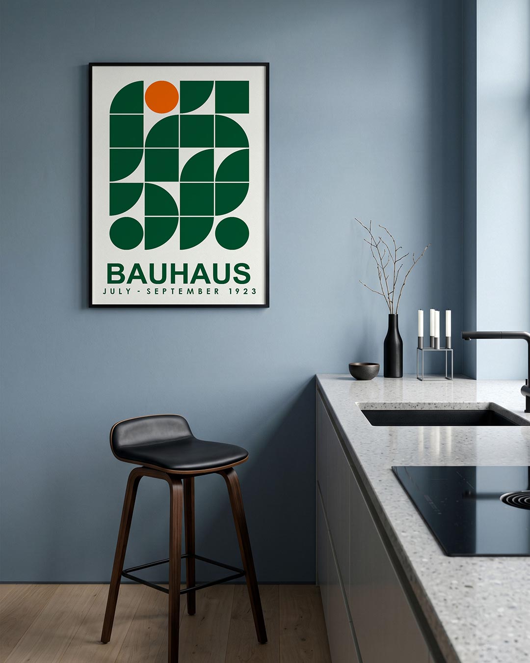 – geometrische Bauhaus poster in staand formaat