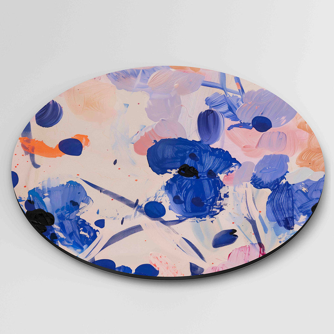 Abstracte bloemen – kleurrijke wandkunst als muurcirkel