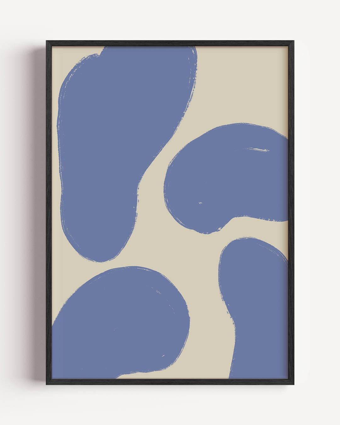 Abstracte Blauw Beige Wanddecoratie – kleurrijke abstracte portret poster als wanddecoratie