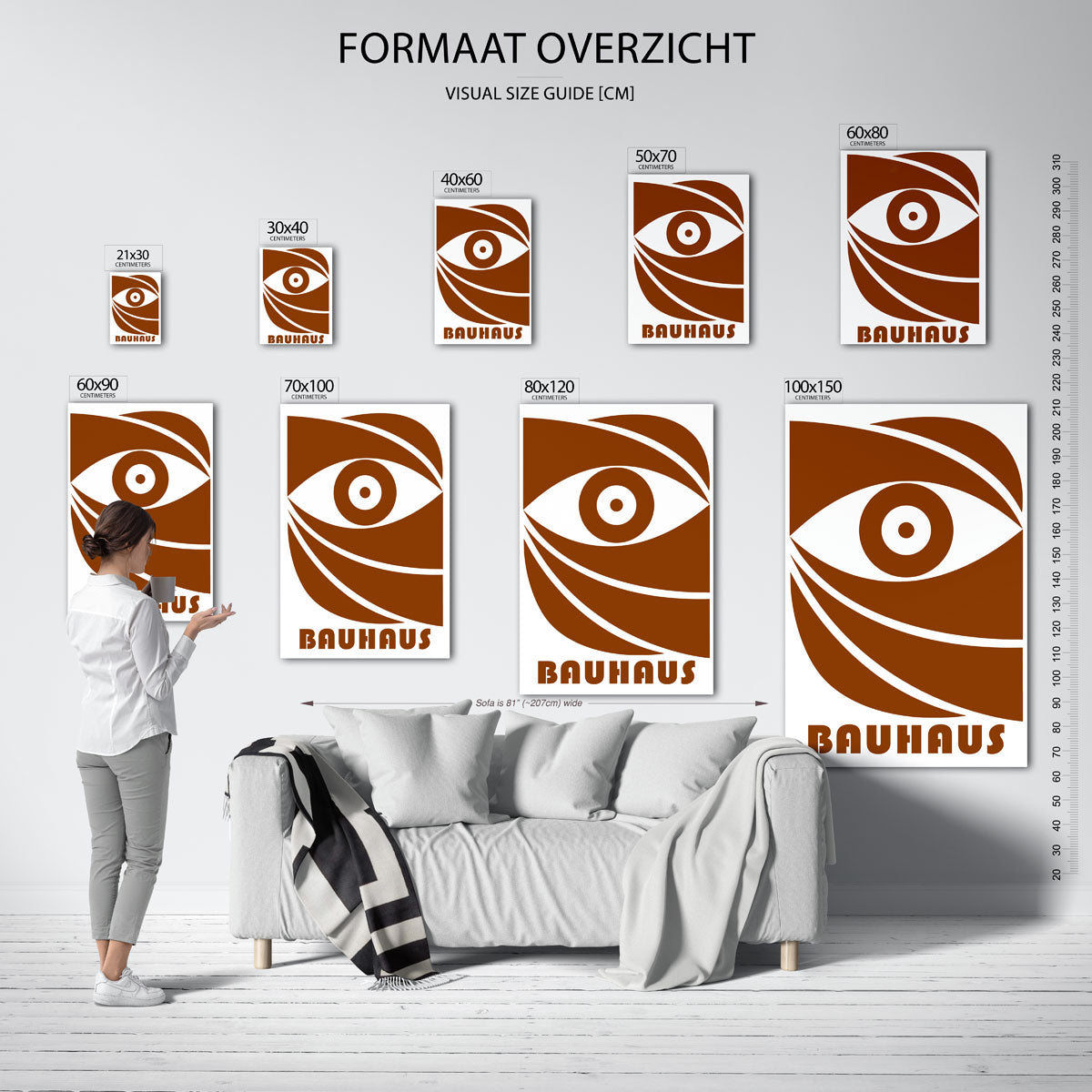 Oog en lijnen – Bauhaus poster als moderne geometrische wanddecoratie