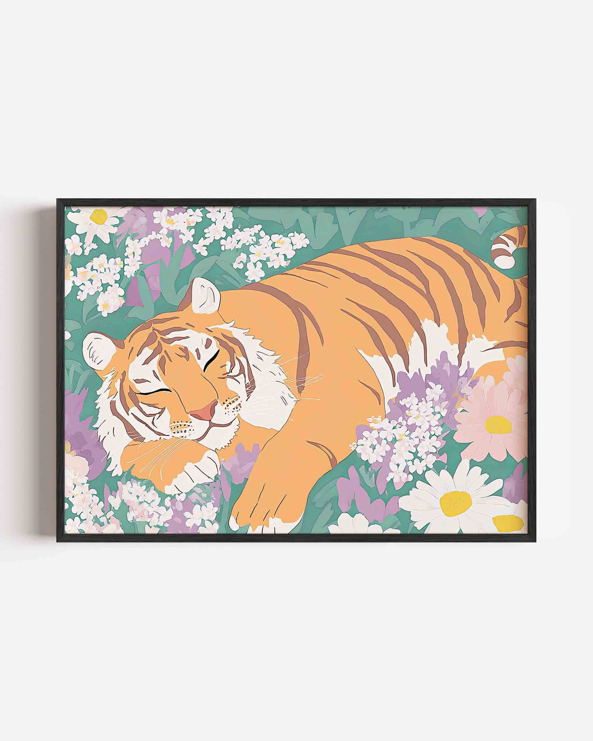 Slapende tijger – dieren landscape poster als wanddecoratie