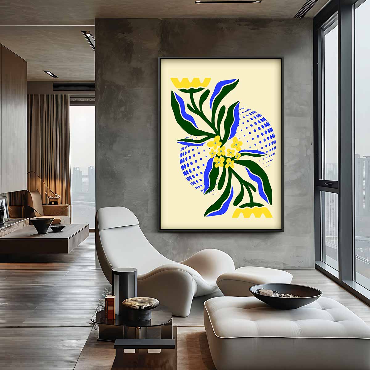 Bloemig Fantasie Kunstwerk – canvas kunstwerk als wanddecoratie