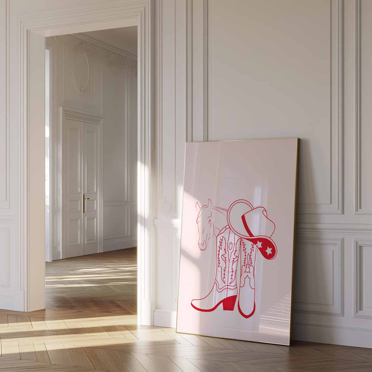 Cowboy Chic – paas poster als vrolijke staande wanddecoratie