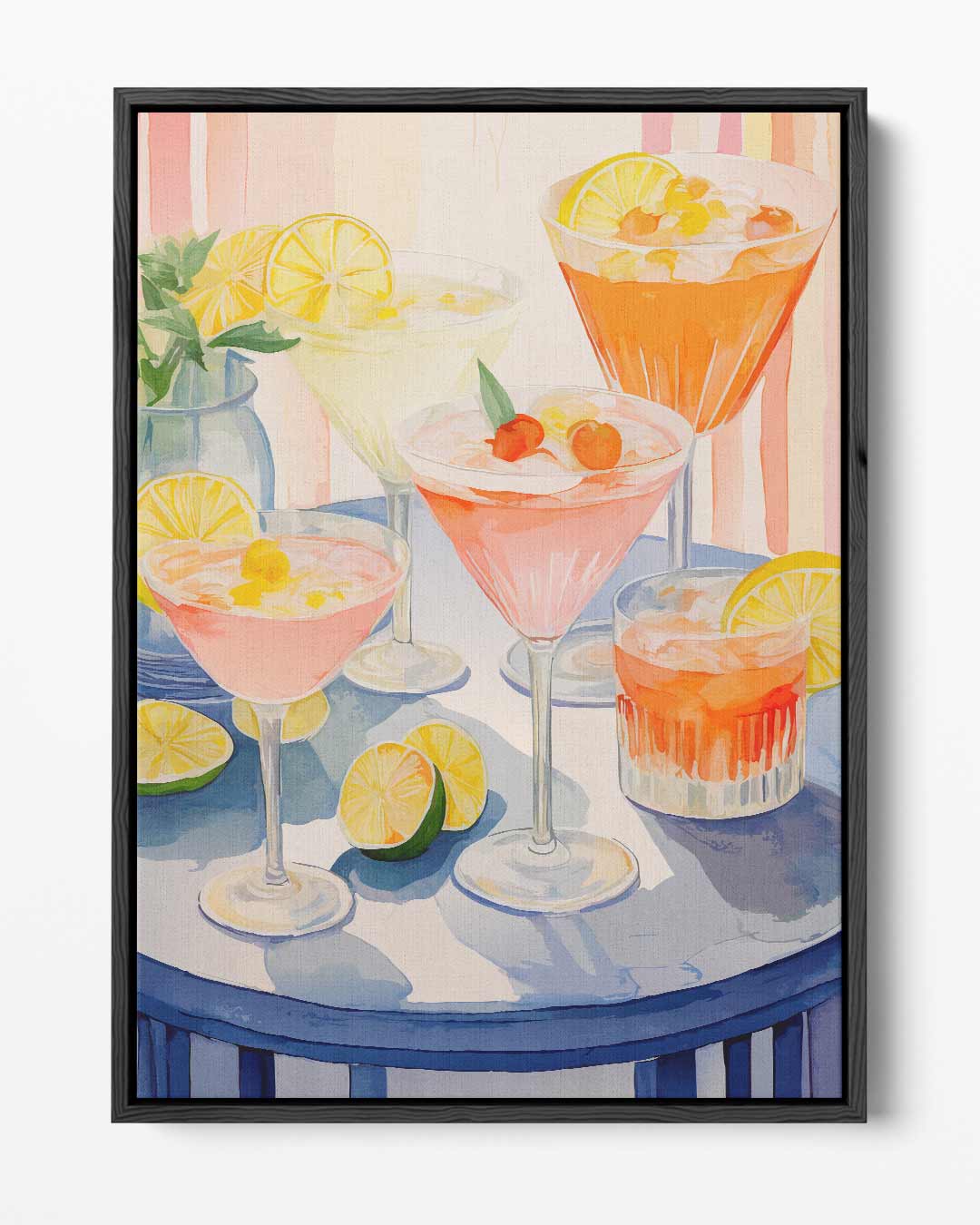 Kleurrijke Cocktails op Canvas – portret kunstwerk als wanddecoratie