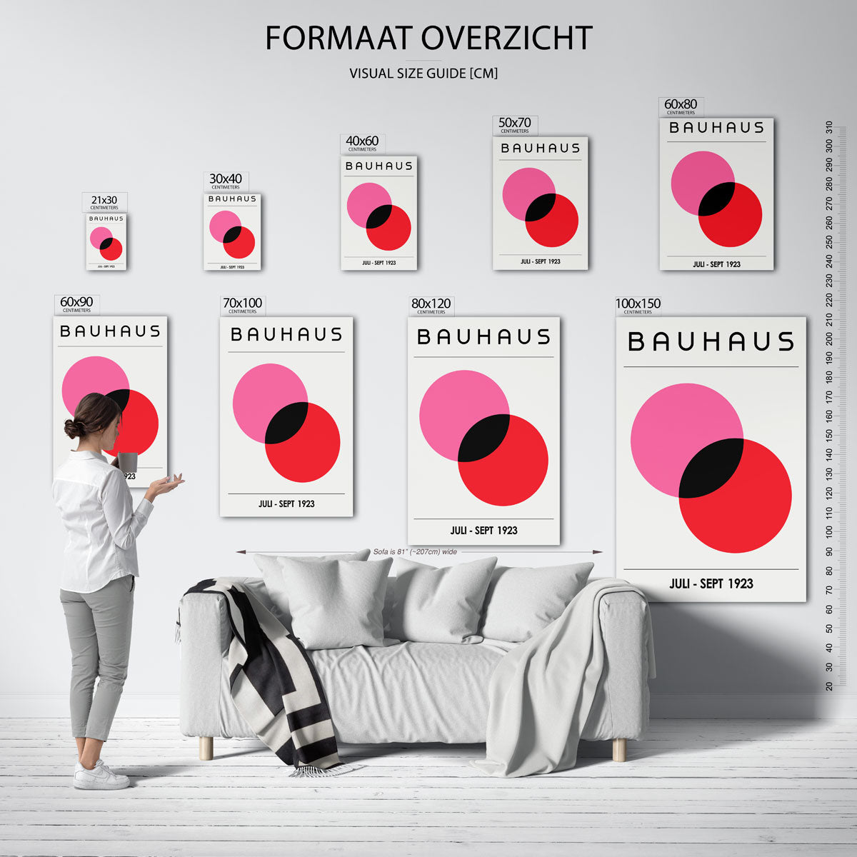 Vormen en vlaken – geometrische poster in Bauhaus-stijl van WallArtistic