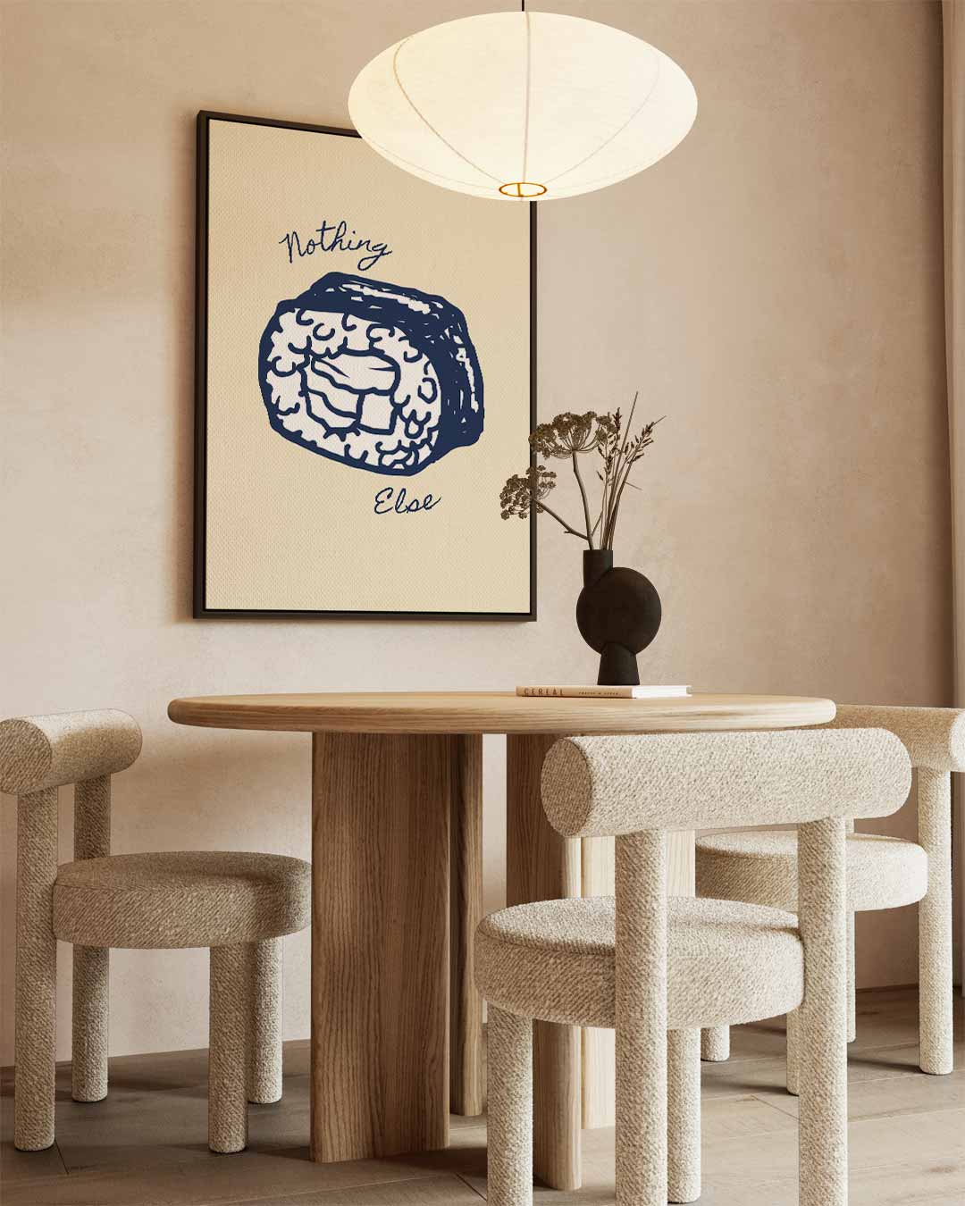 Sushi Sketch Art Print – canvas wanddecoratie in portret formaat