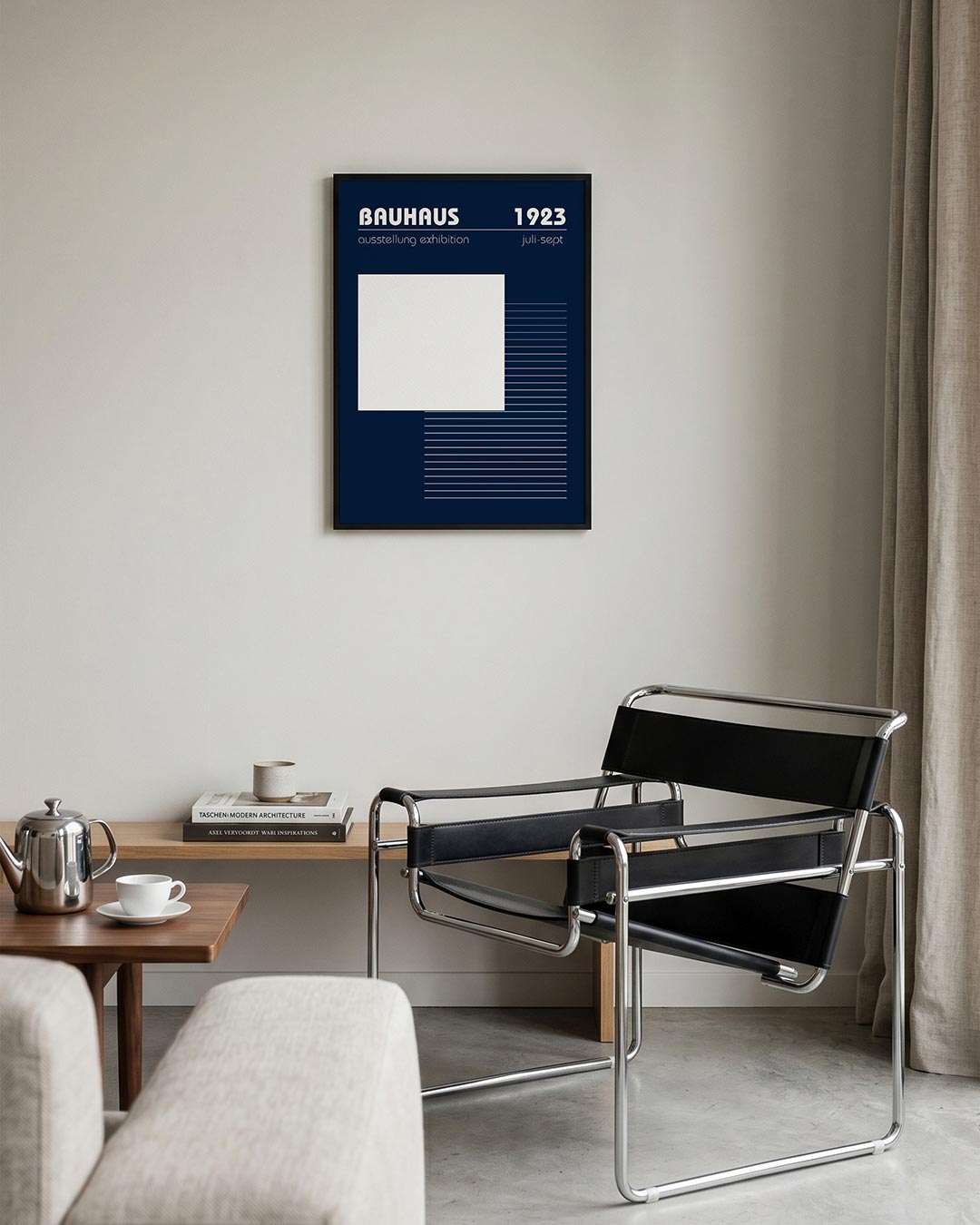 Lijnen en vlaken – geometrische Bauhaus poster in staand formaat