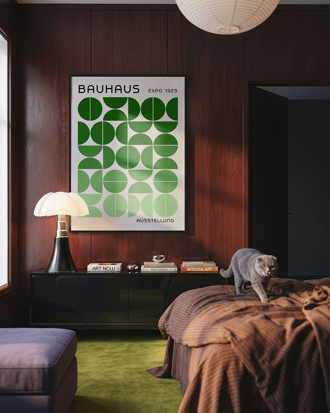 Vormritme en kleur – geometrische Bauhaus poster in staand formaat