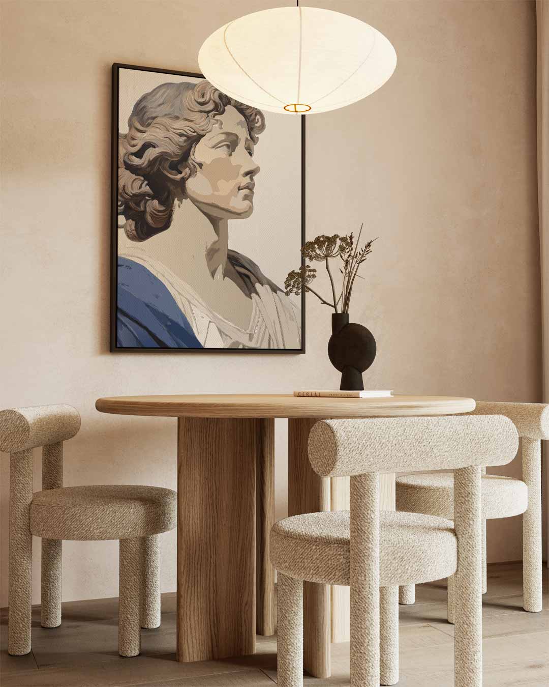 Stijlvolle Klassieke Buste – dibond wanddecoratie in staand formaat