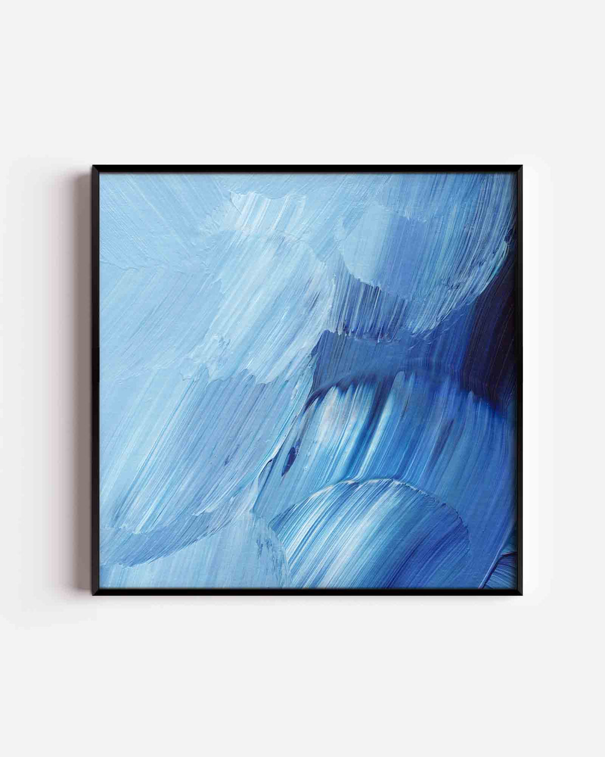 Blauwe penseelstreken – schilderkunst vierkante poster als wanddecoratie