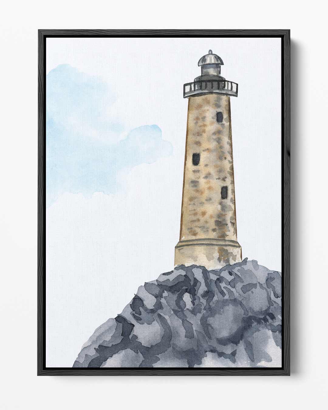 Vuurtoren op de rotst – portret kunstwerk als wanddecoratie