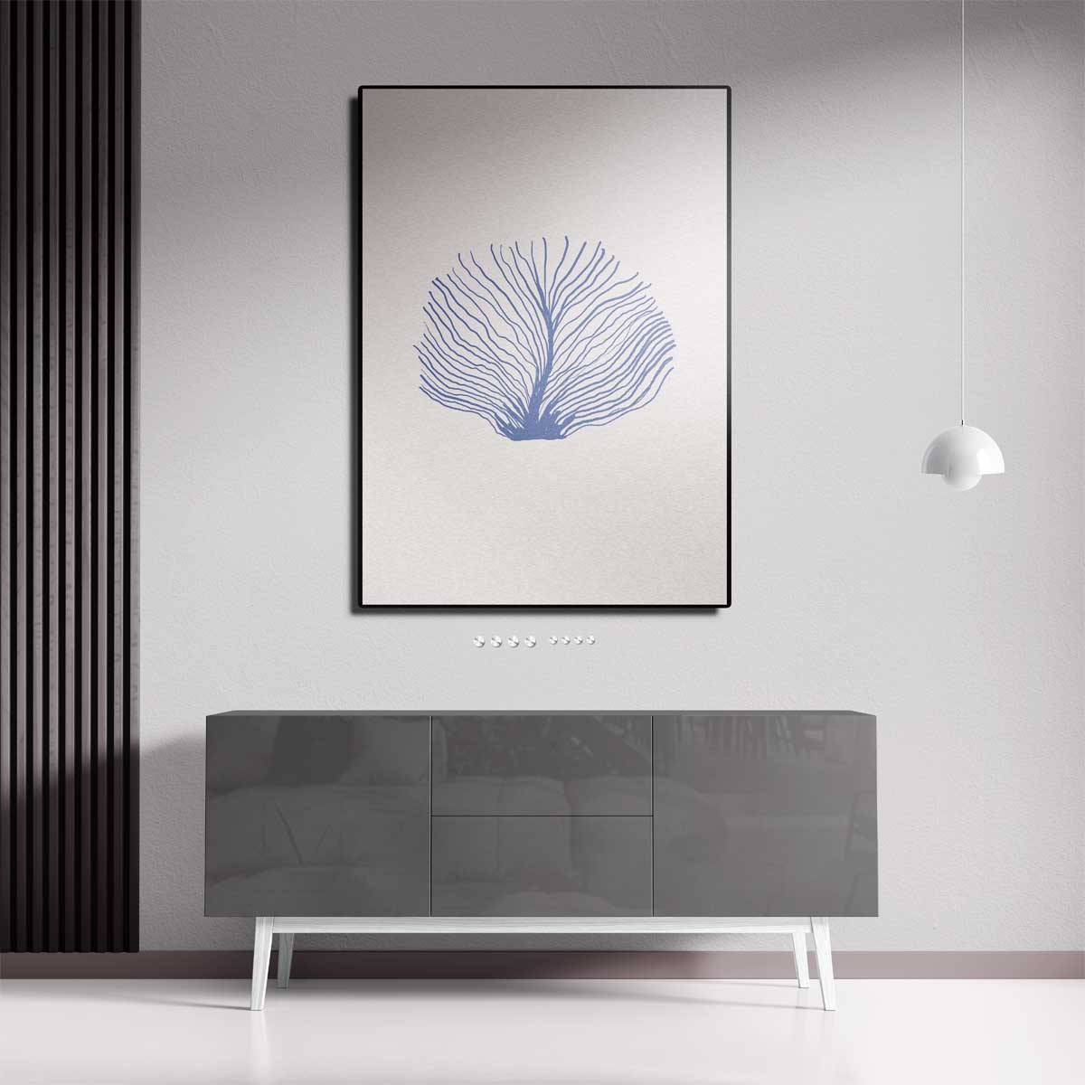 Abstracte Zeewaaiers Blauw – portret wandkunst van WallArtistic