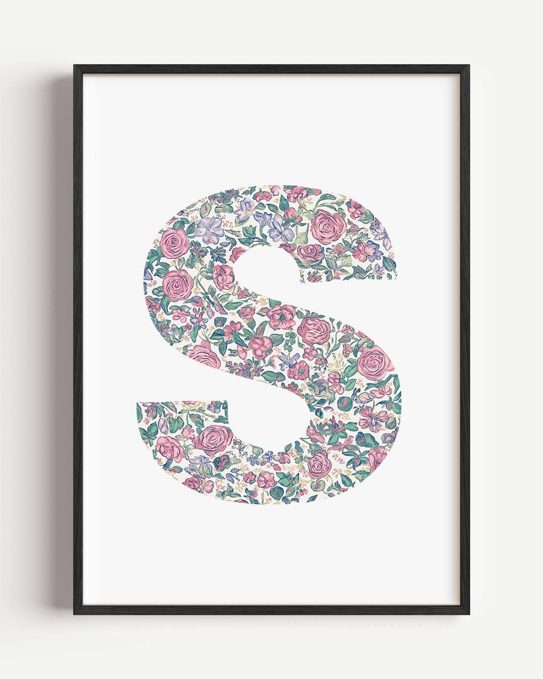 Bloemrijke Initialen – kids portret poster als wanddecoratie