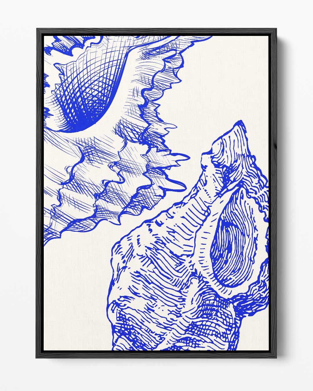 Zeegeheimen in Blauw – portret kunstwerk als wanddecoratie
